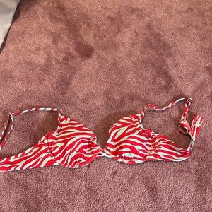 Victoria secrets Red and blue Zebra Print Bikini underwire  Top